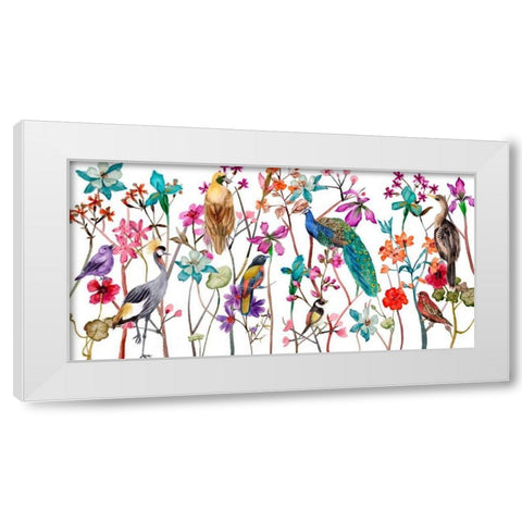 Tangled Garden V White Modern Wood Framed Art Print by Wang, Melissa