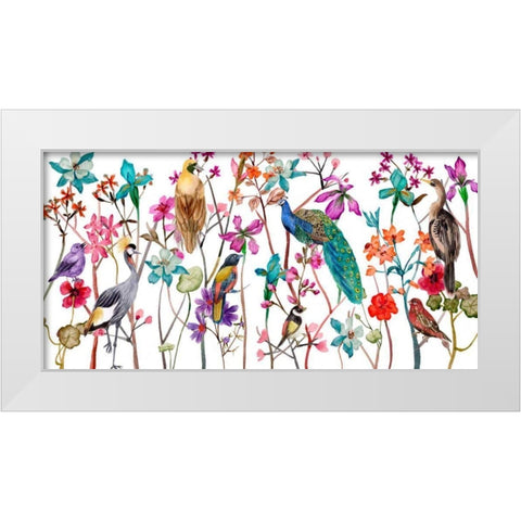 Tangled Garden V White Modern Wood Framed Art Print by Wang, Melissa