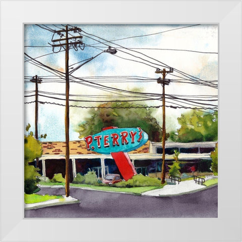 Open Road Stops I White Modern Wood Framed Art Print by McCreery, Paul