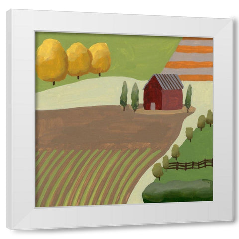 The Hill Village I White Modern Wood Framed Art Print by Wang, Melissa