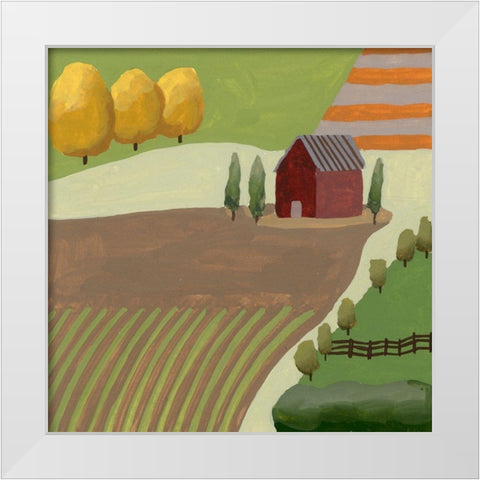 The Hill Village I White Modern Wood Framed Art Print by Wang, Melissa