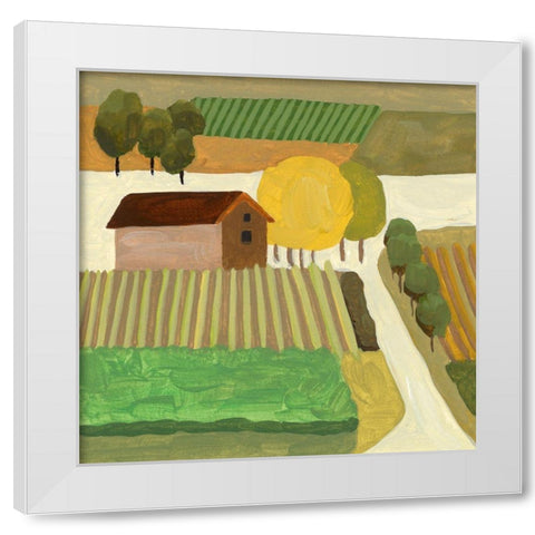 The Hill Village II White Modern Wood Framed Art Print by Wang, Melissa