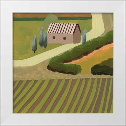 The Hill Village III White Modern Wood Framed Art Print by Wang, Melissa