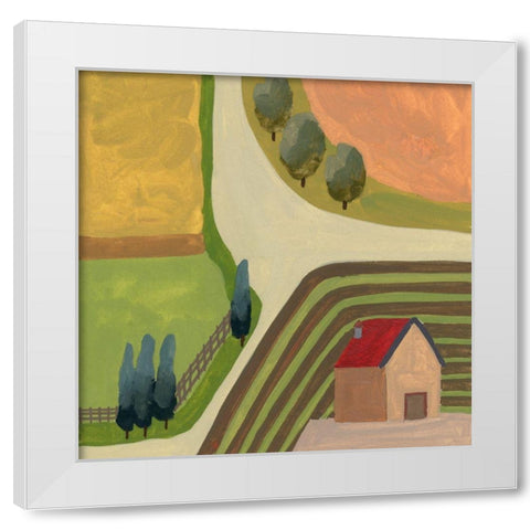 The Hill Village IV White Modern Wood Framed Art Print by Wang, Melissa