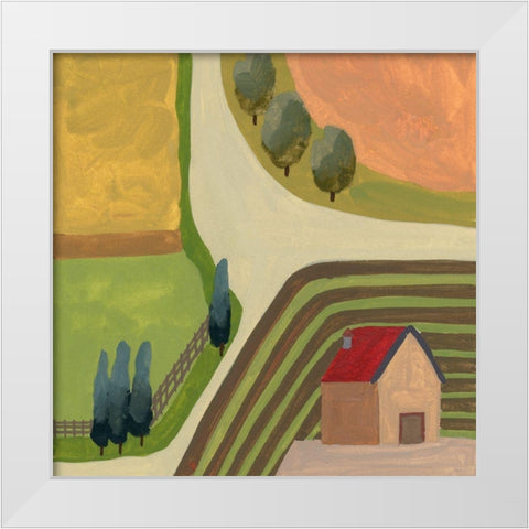 The Hill Village IV White Modern Wood Framed Art Print by Wang, Melissa