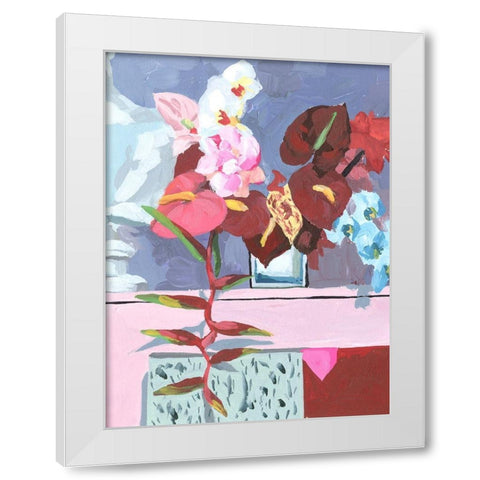 Flame Bouquet I White Modern Wood Framed Art Print by Wang, Melissa