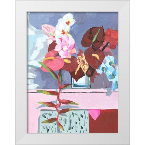 Flame Bouquet I White Modern Wood Framed Art Print by Wang, Melissa