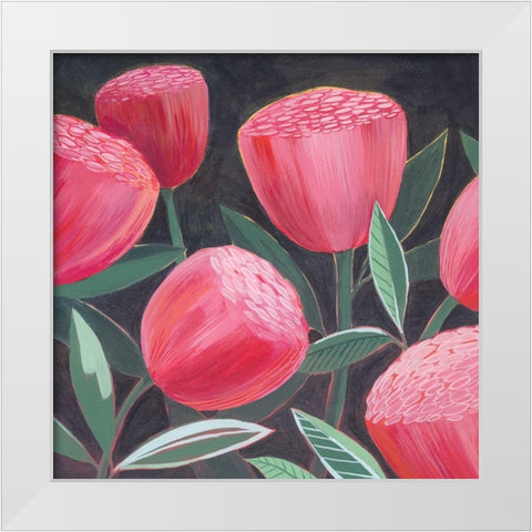 Blush Blossoms I White Modern Wood Framed Art Print by Popp, Grace