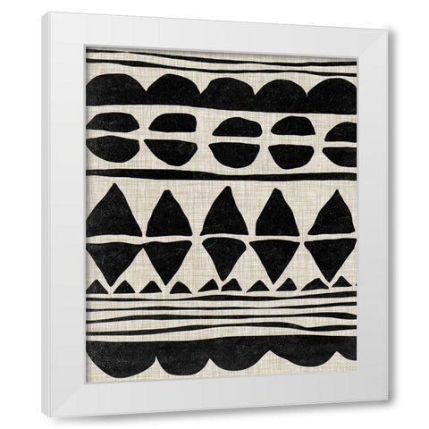 Monochrome Quilt I White Modern Wood Framed Art Print by Wang, Melissa