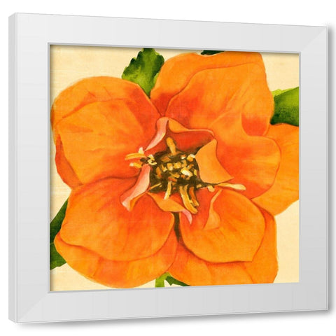 Copper Petals I White Modern Wood Framed Art Print by Warren, Annie