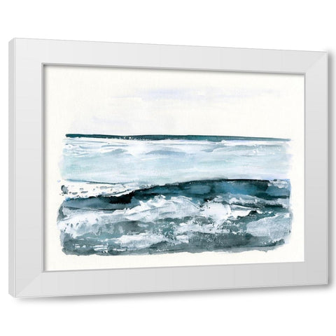 Choppy Surf I White Modern Wood Framed Art Print by Barnes, Victoria