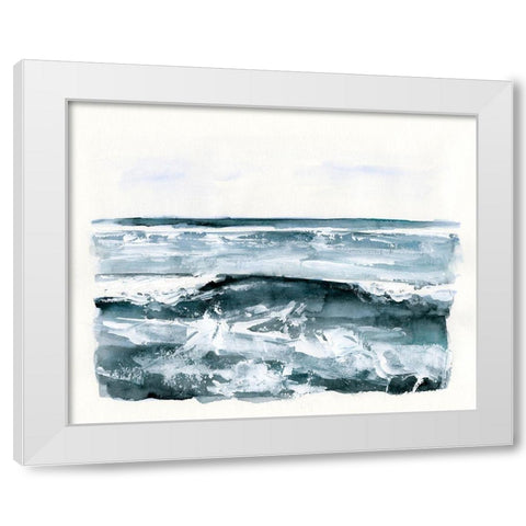 Choppy Surf II White Modern Wood Framed Art Print by Barnes, Victoria