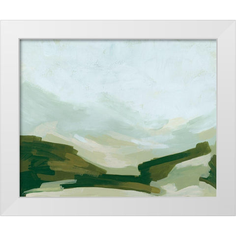 Valley Green II White Modern Wood Framed Art Print by Vess, June Erica