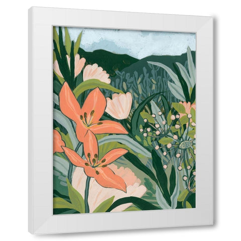 Spring Valley Blooms I White Modern Wood Framed Art Print by Vess, June Erica