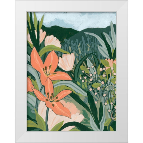 Spring Valley Blooms I White Modern Wood Framed Art Print by Vess, June Erica