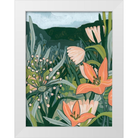 Spring Valley Blooms II White Modern Wood Framed Art Print by Vess, June Erica