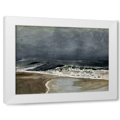 Moody Sea I White Modern Wood Framed Art Print by Barnes, Victoria