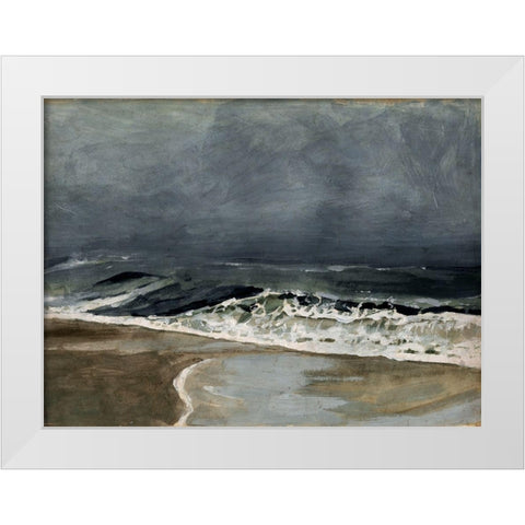 Moody Sea I White Modern Wood Framed Art Print by Barnes, Victoria