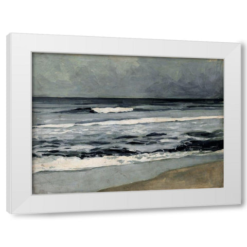 Moody Sea II White Modern Wood Framed Art Print by Barnes, Victoria