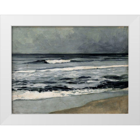 Moody Sea II White Modern Wood Framed Art Print by Barnes, Victoria