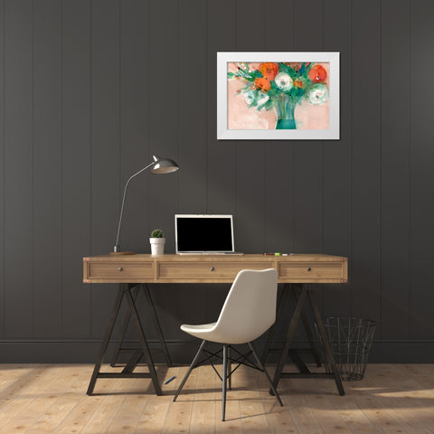 Abundant Bouquet I White Modern Wood Framed Art Print by Dixon, Samuel