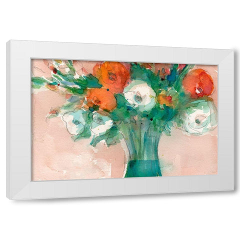 Abundant Bouquet I White Modern Wood Framed Art Print by Dixon, Samuel
