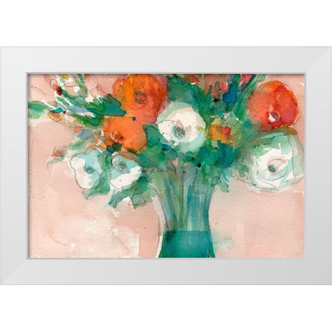 Abundant Bouquet I White Modern Wood Framed Art Print by Dixon, Samuel