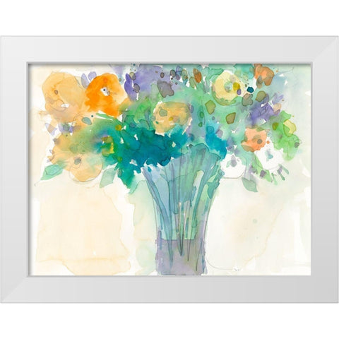 A Splash of Teal II White Modern Wood Framed Art Print by Dixon, Samuel