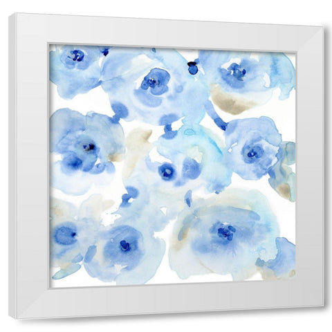 Blue Roses II White Modern Wood Framed Art Print by OToole, Tim