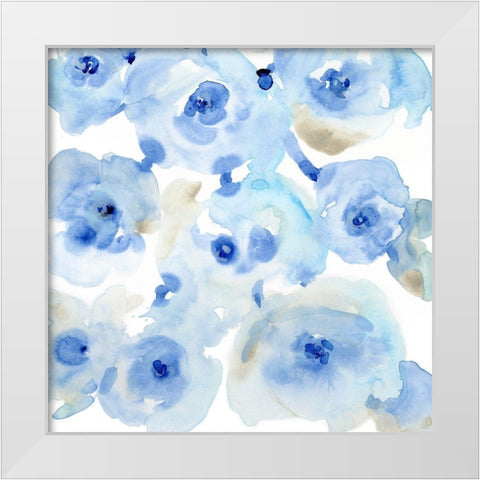 Blue Roses II White Modern Wood Framed Art Print by OToole, Tim