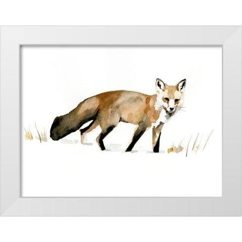 Winter Fox I White Modern Wood Framed Art Print by Barnes, Victoria