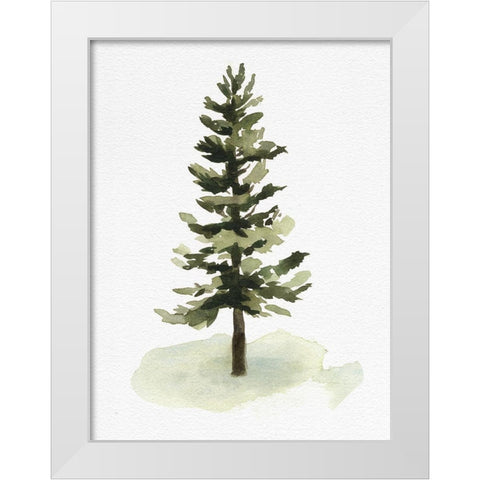 Watercolor Pine II White Modern Wood Framed Art Print by Caroline, Emma