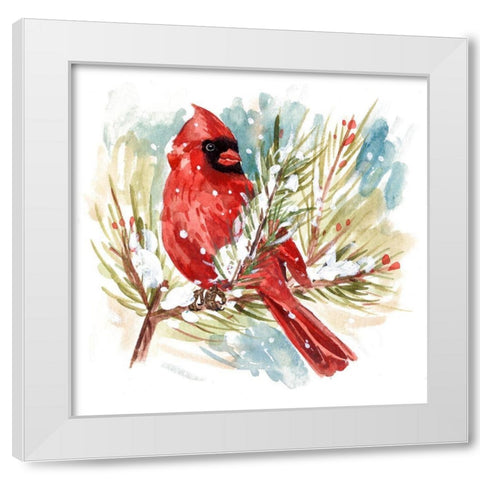 The Cardinal I White Modern Wood Framed Art Print by Wang, Melissa