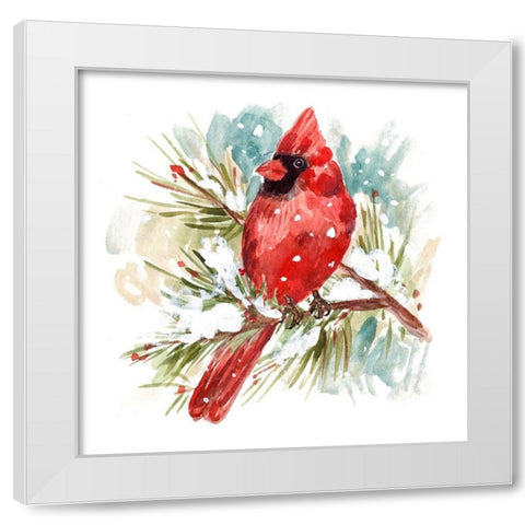 The Cardinal II White Modern Wood Framed Art Print by Wang, Melissa