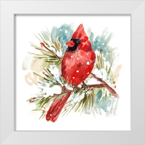 The Cardinal II White Modern Wood Framed Art Print by Wang, Melissa