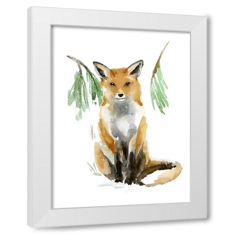 Snowy Fox I White Modern Wood Framed Art Print by Warren, Annie