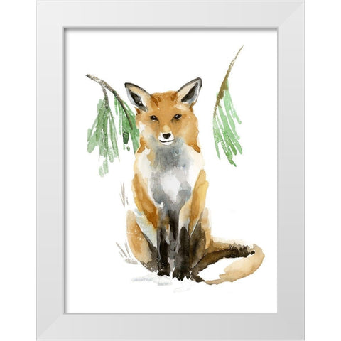 Snowy Fox I White Modern Wood Framed Art Print by Warren, Annie