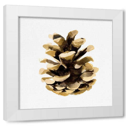 Conifer Cone II White Modern Wood Framed Art Print by Caroline, Emma