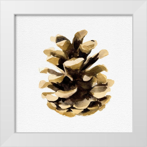 Conifer Cone II White Modern Wood Framed Art Print by Caroline, Emma