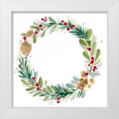 Warm Winter Wishes II White Modern Wood Framed Art Print by Vess, June Erica