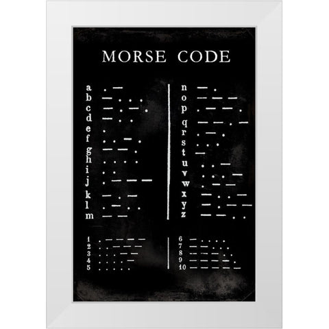 Morse Code Chart White Modern Wood Framed Art Print by Vision Studio