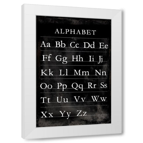 Alphabet Chart White Modern Wood Framed Art Print by Vision Studio