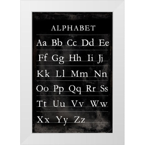 Alphabet Chart White Modern Wood Framed Art Print by Vision Studio