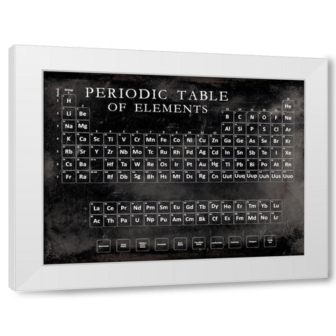 Periodic Table White Modern Wood Framed Art Print by Vision Studio
