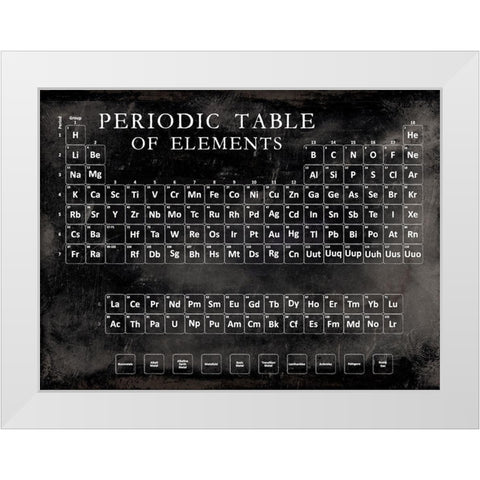Periodic Table White Modern Wood Framed Art Print by Vision Studio