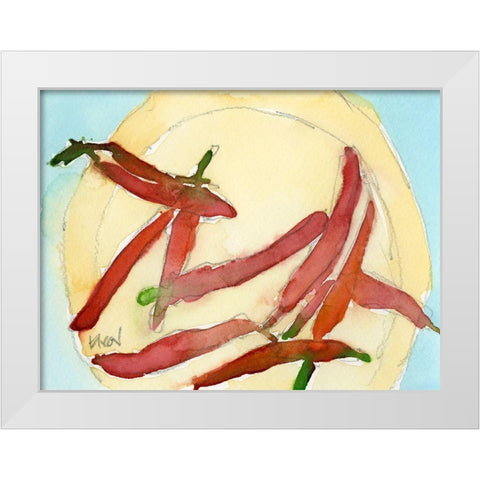 Peppers on a Plate II White Modern Wood Framed Art Print by Dixon, Samuel