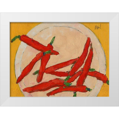 Peppers on a Plate III White Modern Wood Framed Art Print by Dixon, Samuel