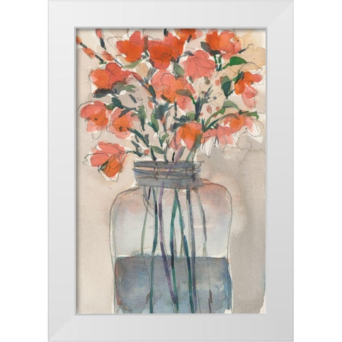 Flowers in a Jar I White Modern Wood Framed Art Print by Dixon, Samuel
