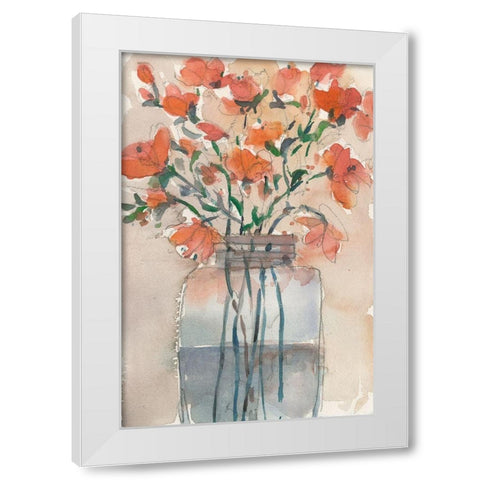 Flowers in a Jar II White Modern Wood Framed Art Print by Dixon, Samuel