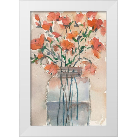 Flowers in a Jar II White Modern Wood Framed Art Print by Dixon, Samuel